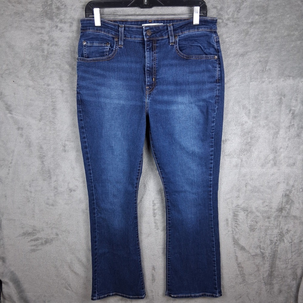 Levis 725 High Rise Bootcut Jeans Womens 32x30 Blue Dark Wash 18759-0196